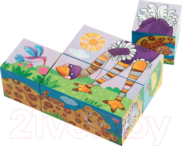 Изображение товара Развивающая игра Айрис-пресс Умные кубики. Фигурные 6 шт. Вот какая Африка!