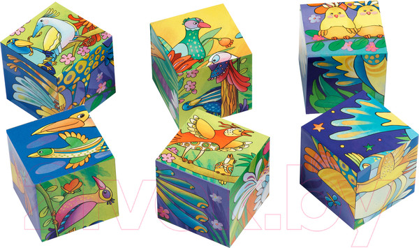 Изображение товара Развивающая игра Айрис-пресс Умные кубики. Фигурные 6 шт. Вот какие птички! / 9785811271177