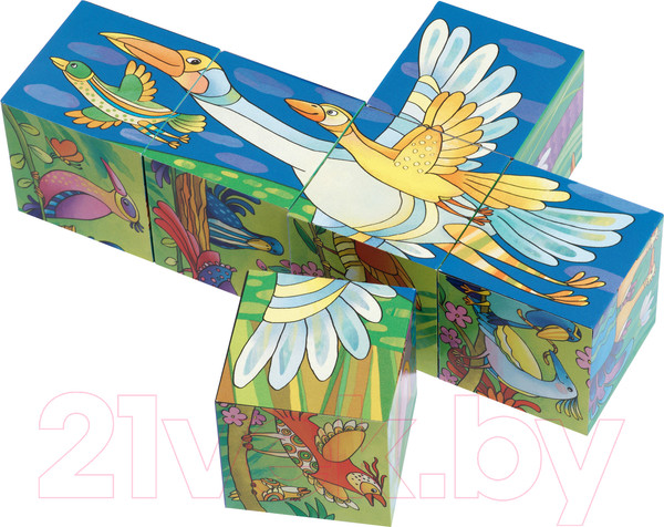 Изображение товара Развивающая игра Айрис-пресс Умные кубики. Фигурные 6 шт. Вот какие птички! / 9785811271177