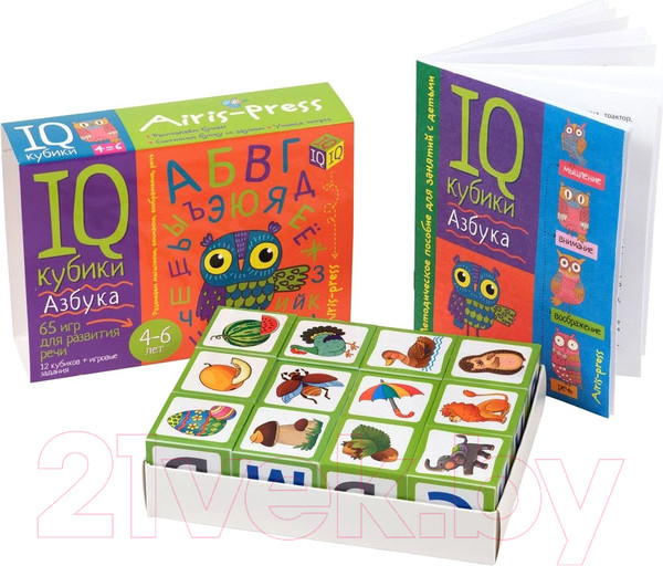 Изображение товара Развивающая игра Айрис-пресс Умные кубики. Азбука. 65 игр для развития речи