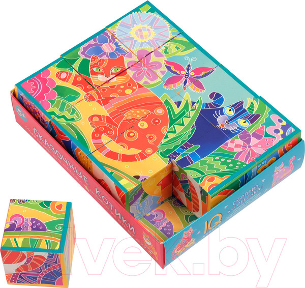 Изображение товара Развивающая игра Айрис-пресс Умные кубики в поддончике. Сказочные котики