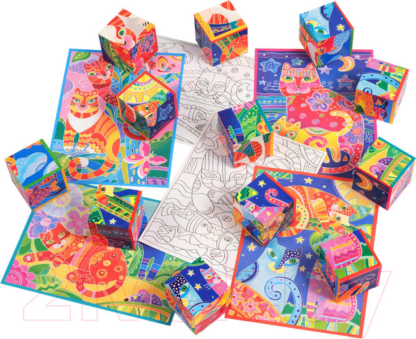 Изображение товара Развивающая игра Айрис-пресс Умные кубики в поддончике. Сказочные котики