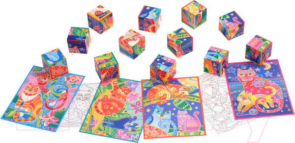 Изображение товара Развивающая игра Айрис-пресс Умные кубики в поддончике. Сказочные котики