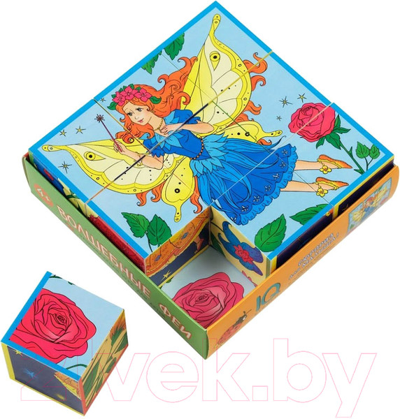 Изображение товара Развивающая игра Айрис-пресс Умные кубики в поддончике. Волшебные феи (9 штук)