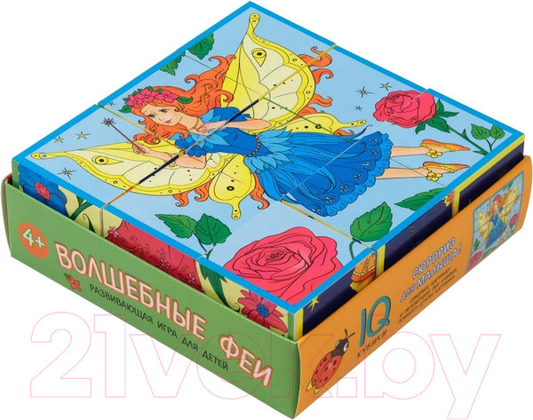Изображение товара Развивающая игра Айрис-пресс Умные кубики в поддончике. Волшебные феи (9 штук)