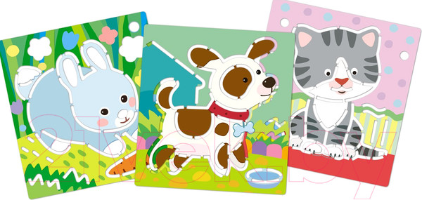 Изображение товара Развивающая игра Айрис-пресс Трафареты. Домашние любимцы. 3 пластиковые основы