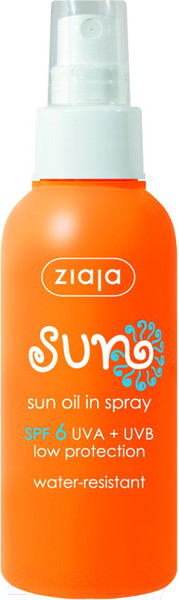 Изображение товара Масло для загара Ziaja Sun в виде спрея SPF6 (125мл)