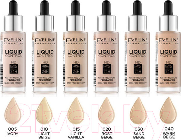 Изображение товара Тональный крем Eveline Cosmetics Cosmetics Liquid Control №010 Light Beige инновационный жидкий (32мл)