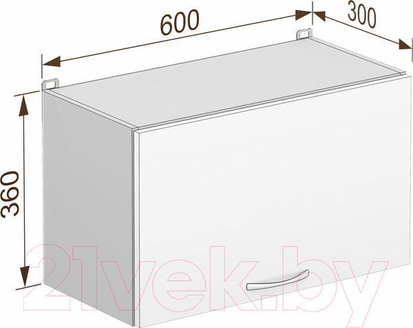 Изображение товара Шкаф под вытяжку Кортекс-мебель Корнелия Лира ВШГ60-1г-360 (белый)