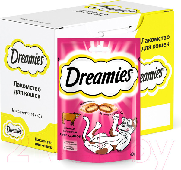 Изображение товара Лакомство для кошек Dreamies С говядиной (30г)