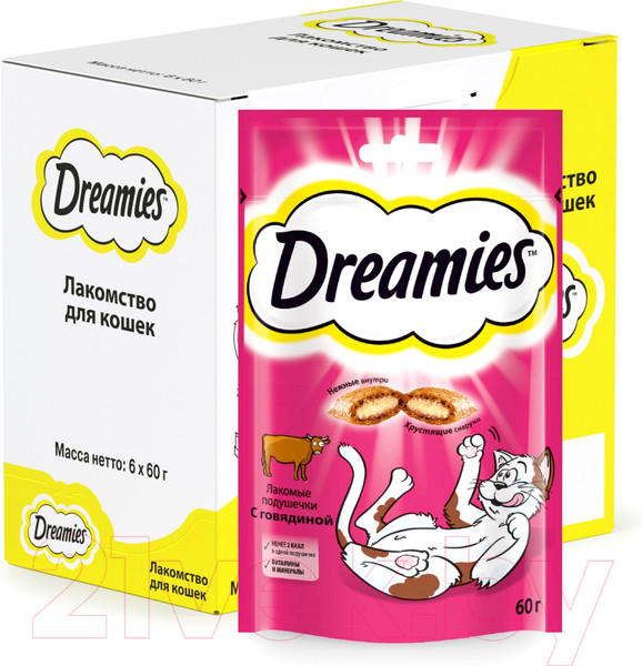Изображение товара Лакомство для кошек Dreamies С говядиной (60г)