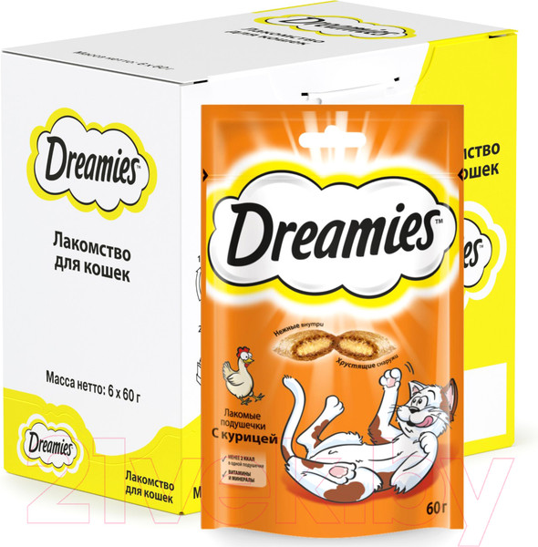 Изображение товара Лакомство для кошек Dreamies С курицей (60г)