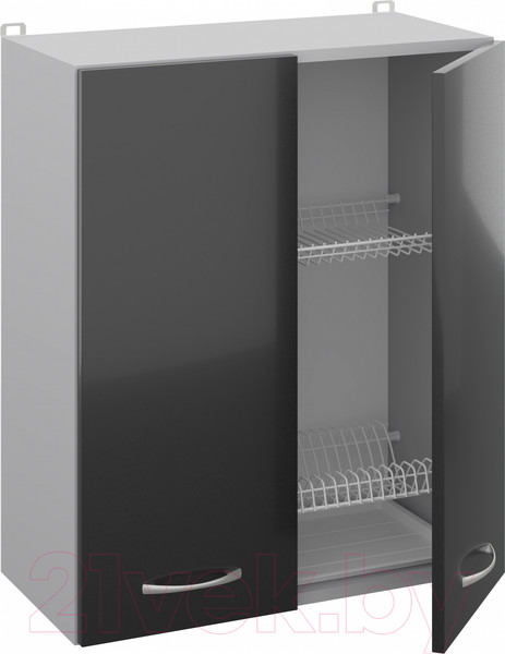 Изображение товара Шкаф навесной для кухни Кортекс-мебель Корнелия Лира ВШ60с (черный)