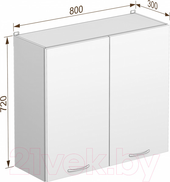 Изображение товара Шкаф навесной для кухни Кортекс-мебель Корнелия Лира ВШ80 (белый)