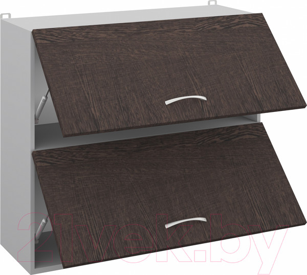 Изображение товара Шкаф навесной для кухни Кортекс-мебель Корнелия Лира ВШ80-2г (венге)