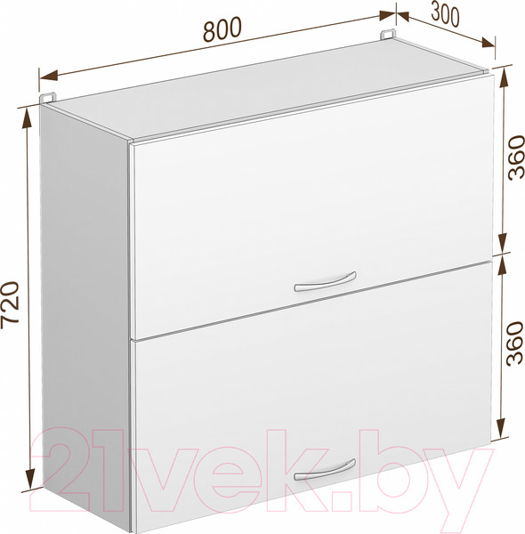 Изображение товара Шкаф навесной для кухни Кортекс-мебель Корнелия Лира ВШ80-2г (дуб сонома)