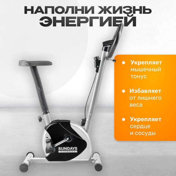 Изображение товара Велотренажер Sundays Fitness Simple Line ES-8001 (черный)