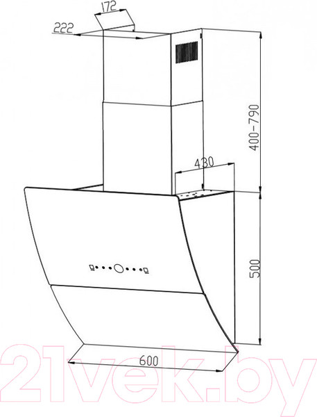 Изображение товара Вытяжка наклонная Grand Turino GC 60 (белый)