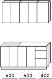 Изображение товара Кухонный гарнитур Артём-Мебель Оля СН-114 без стекла ДСП 1.6/3м (сосна лофт белая)