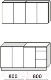 Изображение товара Кухонный гарнитур Артём-Мебель Оля СН-114 без стекла ДСП 1.6м (сосна лофт белая)
