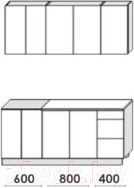 Изображение товара Кухонный гарнитур Артём-Мебель Оля СН-114 без стекла ДСП 1.8м (дуб крафт табачный)