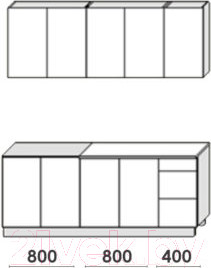 Изображение товара Кухонный гарнитур Артём-Мебель Оля СН-114 без стекла ДСП 2.0м (сосна лофт белая)