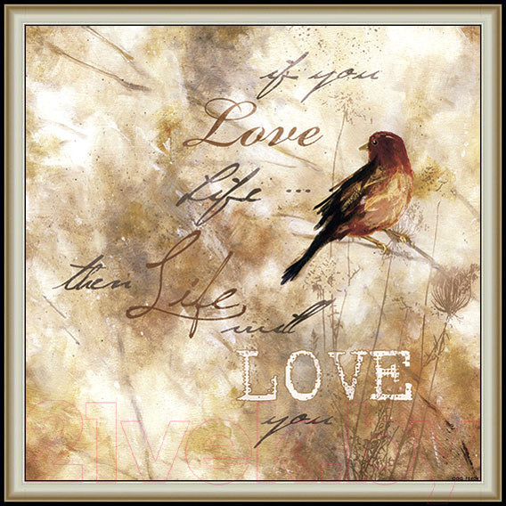 Изображение товара Картина Декарт Птица зарянка 8Л2232 (в раме)