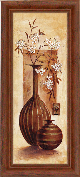 Изображение товара Картина Декарт Вазы с белыми цветочками 8Л2277 (в раме)
