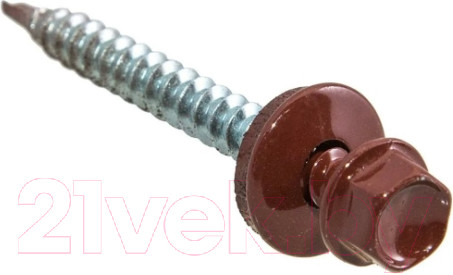 Изображение товара Саморез Starfix Кровельный по дереву 4.8x29 шайба с прокл. PT1 / SMC2-24695-200 (200шт, оцинкованный, RAL 8004 медно-коричневый)