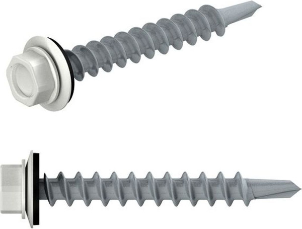 Изображение товара Саморез Starfix Кровельный по дереву 4.8x29 шайба с прокл. PT1 / SMC2-27997-200 (200шт, оцинкованный, RAL 9003 сигнальный белый)