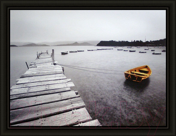 Изображение товара Картина Декарт Желтая лодка и серый мостик 8Л2287 (в раме)