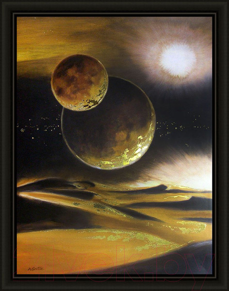 Изображение товара Картина Декарт Абстракция пустынная ночь 2 8Л1392 (в раме)