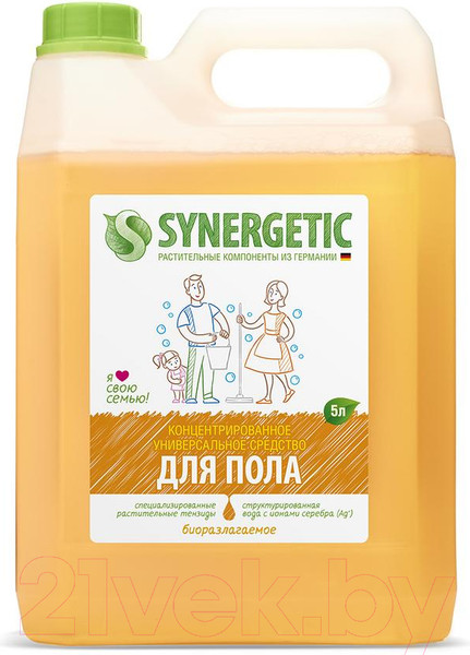Изображение товара Универсальное чистящее средство Synergetic Для пола, стен, поверхностей (5л)