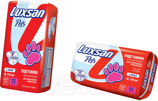 Изображение товара Подгузники для животных Luxsan Premium L 8-14 кг (12шт)