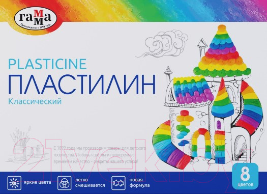 Изображение товара Пластилин ГАММА Классический / 281031 (8цв)