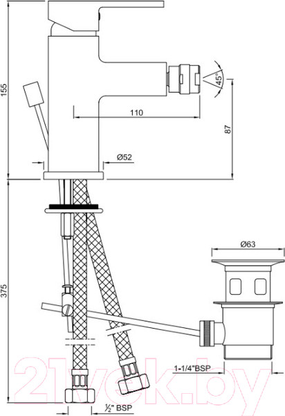 Изображение товара Смеситель Jaquar Fusion FUS-CHR-29213B
