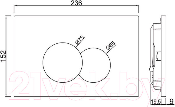 Изображение товара Кнопка для инсталляции Jaquar Plate Opal JCP-CHR-152415