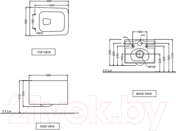 Изображение товара Унитаз подвесной Jaquar KUS-WHT-35953BIUFSM