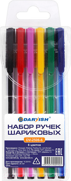 Изображение товара Набор шариковых ручек Darvish DV-2506-6 (6шт)