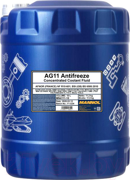 Изображение товара Антифриз Mannol AG11 концентрат -75C / MN4111-10 (10л, синий)
