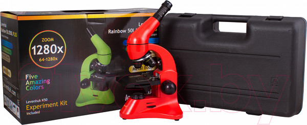 Изображение товара Микроскоп оптический Levenhuk Rainbow 50L Plus / 69055 (Orange)