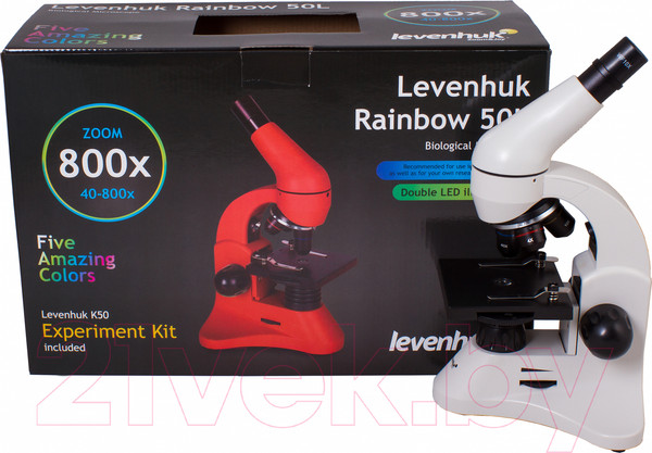 Изображение товара Микроскоп оптический Levenhuk Rainbow 50L / 69046 (Moonstone)