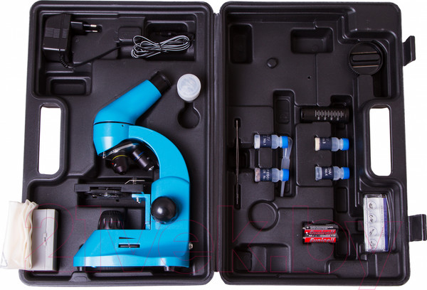 Изображение товара Микроскоп оптический Levenhuk Rainbow 50L / 69048 (Azure)