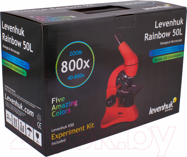 Изображение товара Микроскоп оптический Levenhuk Rainbow 50L / 69048 (Azure)