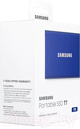 Изображение товара Внешний жесткий диск Samsung T7 1TB (MU-PC1T0H/WW)