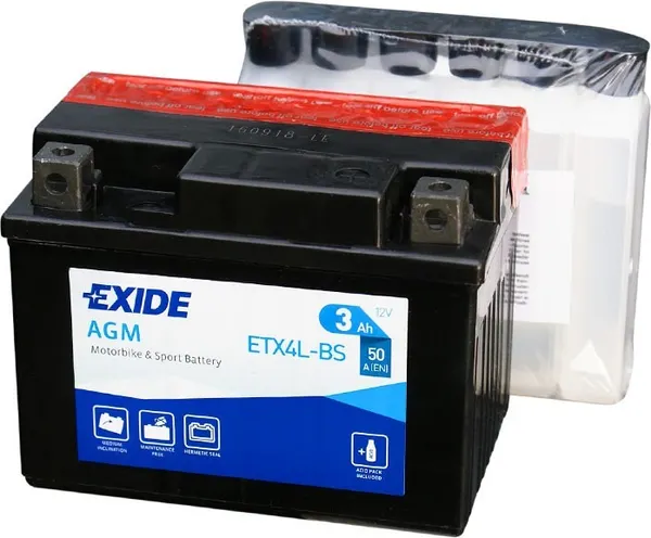 Изображение товара Мотоаккумулятор Exide ETX4L-BS (3 А/ч)