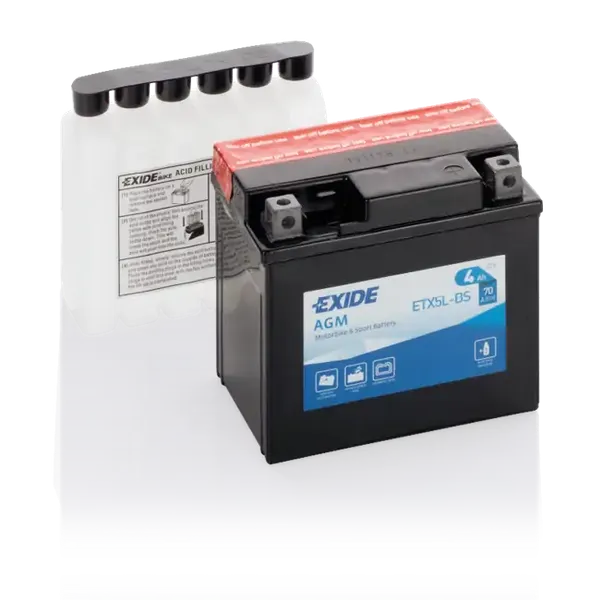 Изображение товара Мотоаккумулятор Exide ETX5L-BS (4 А/ч)