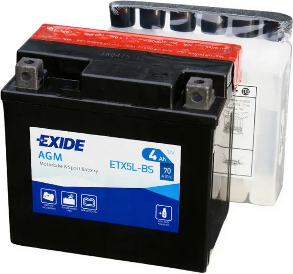 Изображение товара Мотоаккумулятор Exide ETX5L-BS (4 А/ч)