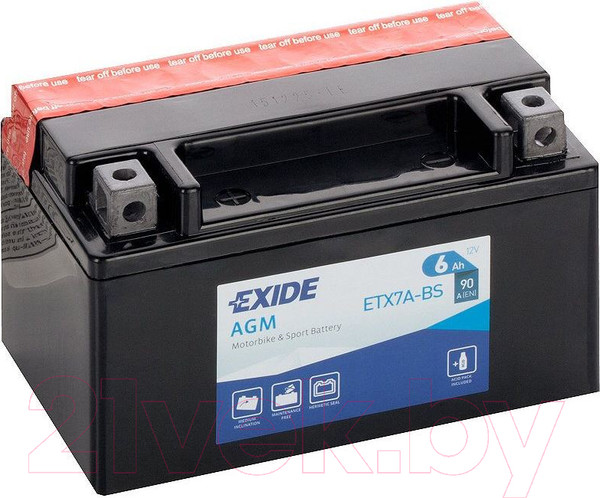 Изображение товара Мотоаккумулятор Exide ETX7A-BS (6 А/ч)
