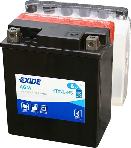 Изображение товара Мотоаккумулятор Exide ETX7L-BS (6 А/ч)